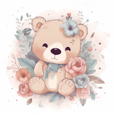 Clipart Delightful cartoon cute [bear]