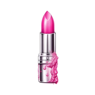 Cute Beautiful Pink lipstick Sublimation Clipart ,Cartoon,hyper realistic, intricate detail, illustration style,high solution,on the white background
