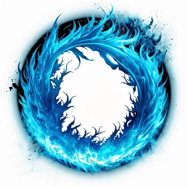 a blue circle with a blue flame in it clipart
