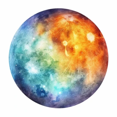 realistic watercolor mercury planet clipart