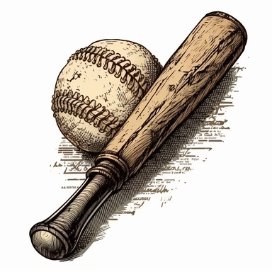 art of *baseball bat hand drawn png clip art color