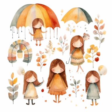 rainbows boho childish watercolor neutral colors sweet clipart collection with white background - - upbeta