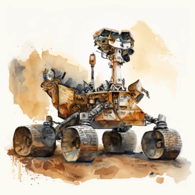 NASA’s Mars Rover Opportunity watercolor, clipart