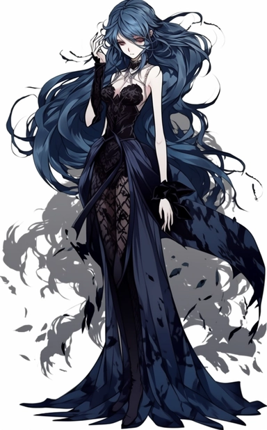 wff ghoul anime character ghoul anime, ghoul anime png clipart, in the style of exquisite clothing detail, light navy and black, graceful curves