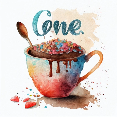 cup watercolour with love clipart
