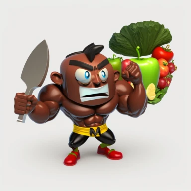 logo mascot based in various types of foods,doing a bow to a nutrition expertwith transparent background, insane detail, HD, 4k, as cartoon,3D clipart