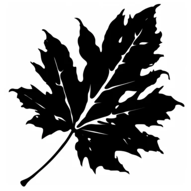 black silhouette leaf clipart