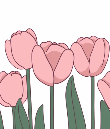 tulips clipart tulips clip art free, in the style of subtle pastel hues, pop art aesthetic, bold, cartoonish lines, pink, close-up, whimsical animation, ultrafine detail