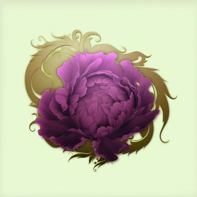 panoramic view, full view, the color purple, elegant, decorative, illustration clipart style, sharp focus, romantic, add beautiful purple peony accent, fantasy, centered, high detail, transparent background, adjust aspect ration to see full image, (--iw 10)