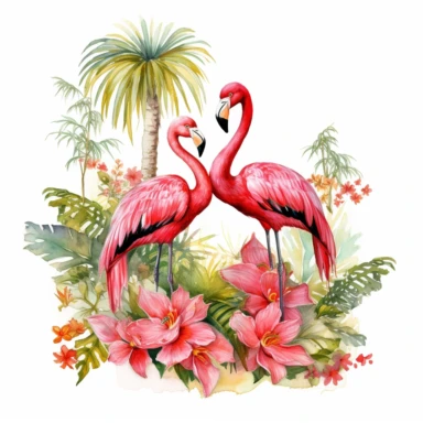 vintage postcard tropical watercolor clipart