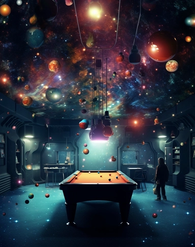 space billiard, free vector, image, and clipart, in the style of brandon woelfel, toshiko okanoue, schlieren photography, monumentalism, mcdonaldpunk, y2k aesthetic, science-fiction dystopias