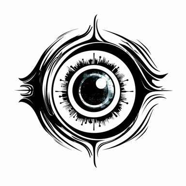 a vector eye inside a circle, clip art, simple design