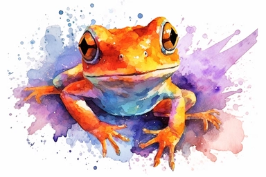 Watercolor, Newt Amphibian, clipart, hd, on a white background, spaced out
