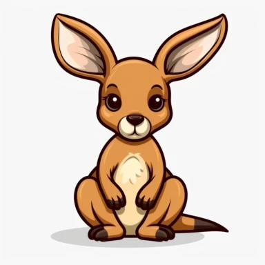 Cute cartoonish kangaroo clip art