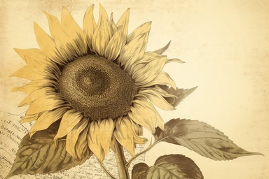 vintage sunflower clipart for psd, in the style of gabriel pacheco, wallpaper, pencil sketch, uhd image, alfred kelsner, lyrical, calculated off centre sunflower