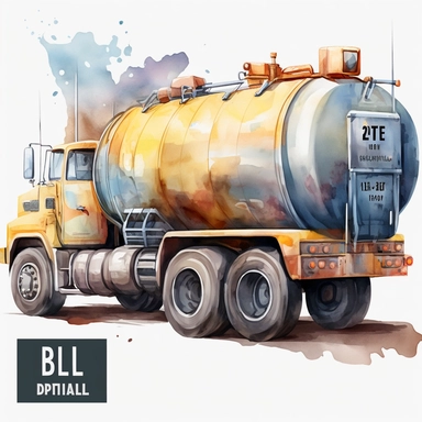 Fuel Truck Watercolor, Fuel Trucks Boys Clipart Nursery Décor Oil Tank Truck PNG Commercial Use Fuel Vehicle Cars Watercolor Illustration