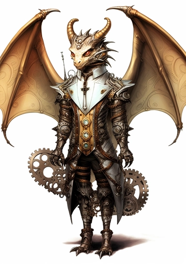 Steampunk Dragons Clipart, high quality, lots of details, white background, full body, hyper quality - 8K, white background