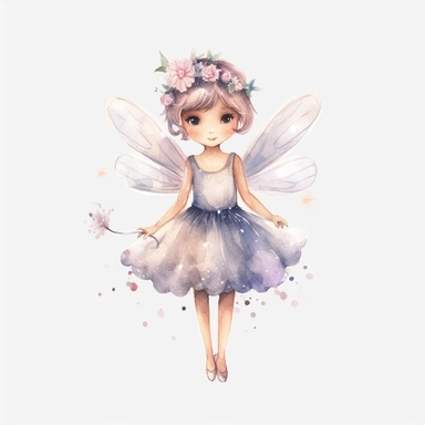 disney style little fairy priness clipart, watercolor clipart, png file, hyper realistic, transparent background,high detail, 8k