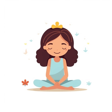 adorable simple yoga clipart, white background