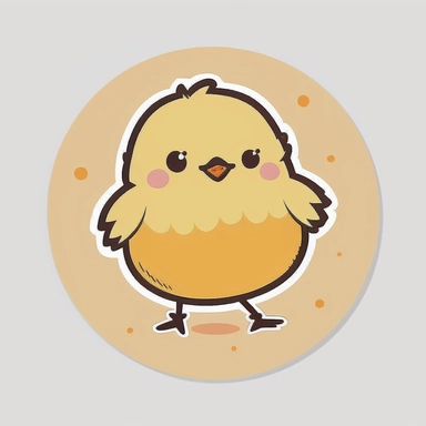 circle shape floor mat with character icon of cute cute chicken animation vector white white grey clipart vector icon cartoon background png flat flat style animated cartoon, in the style of dance, animated gifs, cartoon-like characters, light yellow and yellow, chinapunk.The mat is surrounded by a solid white background and the picture is front view