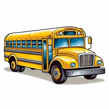 Enhance your school-themed designs with a captivating yellow school bus clipart against a clean white background. Imagine a vibrant and iconic yellow school bus, meticulously illustrated with attention to detail. The bus stands out prominently against the white background, emphasizing its vibrant color and evoking a sense of nostalgia for school days. This clipart is perfect for educational materials, school-related projects, or any design that aims to capture the essence of school transportatio