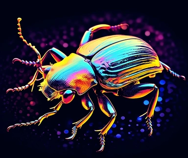 color beetle art | the free clipart library, in the style of neon impressionism, close-up, lith printing, low resolution, bugcore, illustrative pen and ink, kombuchapunk