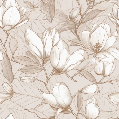 magnolias, Botanical line art sketch, clipart, fine line art, abstract illustration, minimal, elegant, transparent background, high quality, hd