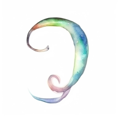 Watercolor fish hook clipart, white isolated background, space out, hd