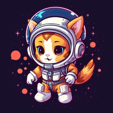Create a clipart of an adorable astronaut cat floating in space, wearing a spacesuit and a helmet. The cat should have big, curious eyes, and the spaceship in the background should have a futuristic design with bright, colorful lights. Make sure the cat's paws are visible and that it looks like it's enjoying its space adventure. This clipart should be suitable for children's books or educational materials about space.