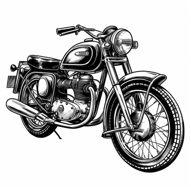 Motorcycles car clip art, black and white, very simple, clip art