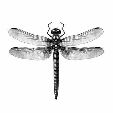 black dragonfly clipart, white background