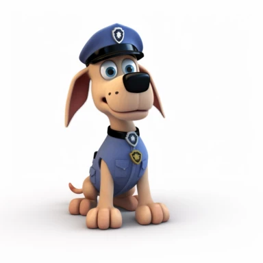 claymation dog police officer clipart, hd, on a white background, spaced out,