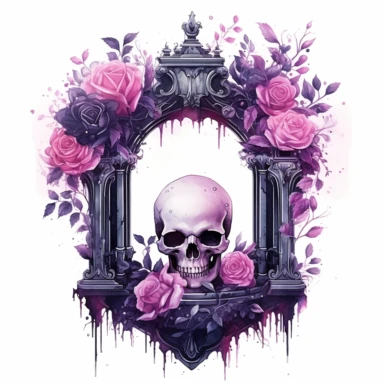 Step into a world where the ethereal beauty of watercolors meets the dark allure of Gothic aesthetics. Create an extraordinary collection of Gothic floral arrangements in clipart form, each brushstroke capturing the delicate balance between light and shadow. Infuse the artwork with elements inspired by Gothic literature and art, intertwining roses, thorns, and dark foliage with intricate details like antique keys, winding vines, and elegant candelabras. Choose a vivid color palette that juxtapos