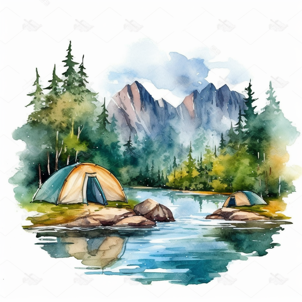 camping tent clipart