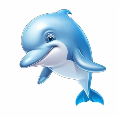 clipart with white background, a cute baby dolphin, clearly defined separate image, high quality--ar3:4-no mockups, watermarks, numbers, writing, letters--q2--v5.1--s1000