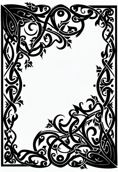 vector black graphic frame corner celtic knots on white background clipart