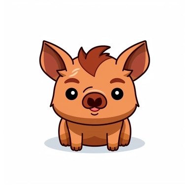 cute simple kawaii boar, clipart, white background