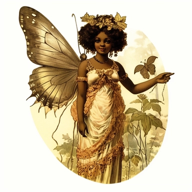 vintage clipart illustrations from a book on afrocentric faeries