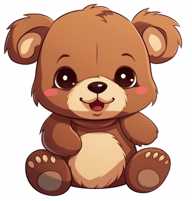 cute teddy bear clipart, in the style of playfully conceptual, brown