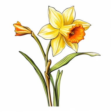 1 stem narcissus clipart , hd , s 750