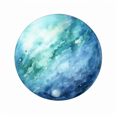 realistic watercolor Neptune planet clipart