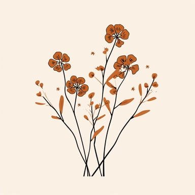 a vector line art Floral illustration, minimalism, Flower, Botanical clipart, branches