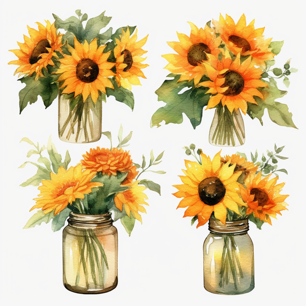fall sunflower cliparts