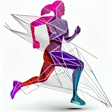 female jogging sport, lines symbol clipart