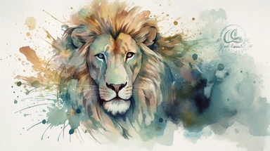 Design: The graphic created in a vector watercolor style, blending the ethereal and dreamy qualities of watercolor with the clean lines and versatility of vectors. The lion is depicted in a whimsical and enchanting manner, evoking a sense of magic and wonder. Own unique charm and personality, is portrayed with delicate and intricate details, showcasing the beauty and mystique of the natural world. Color Palette: The color palette is soft and pastel, inspired by the gentle hues found in watercolo