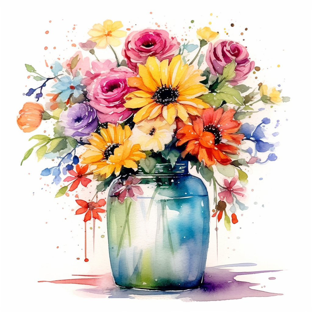 flowers in a vase clipart