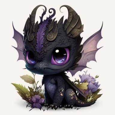 maleficent dragon, chibi, clipart