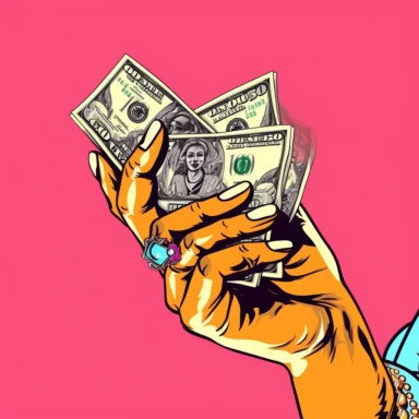 Money power long nails women power clipart, black lady boss business PNG, Hustle money stack Female Hands manicure Holding Money motivation