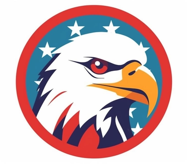 Create a bold and eye-catching clip art that showcases Freedom in patriotic colors, emphasizing the spirit of independence and liberty, white background, in the style of pictogram -