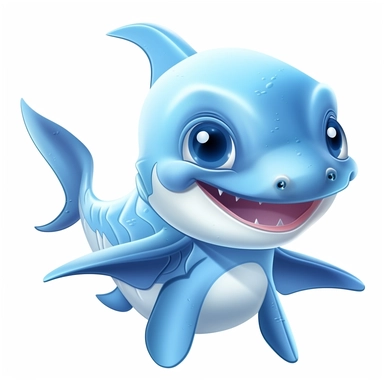clipart with white background, a cute baby hammerhead shark, clearly defined separate image, high quality--ar3:4-no mockups, watermarks, numbers, writing, letters--q2--v5.1--s1000
